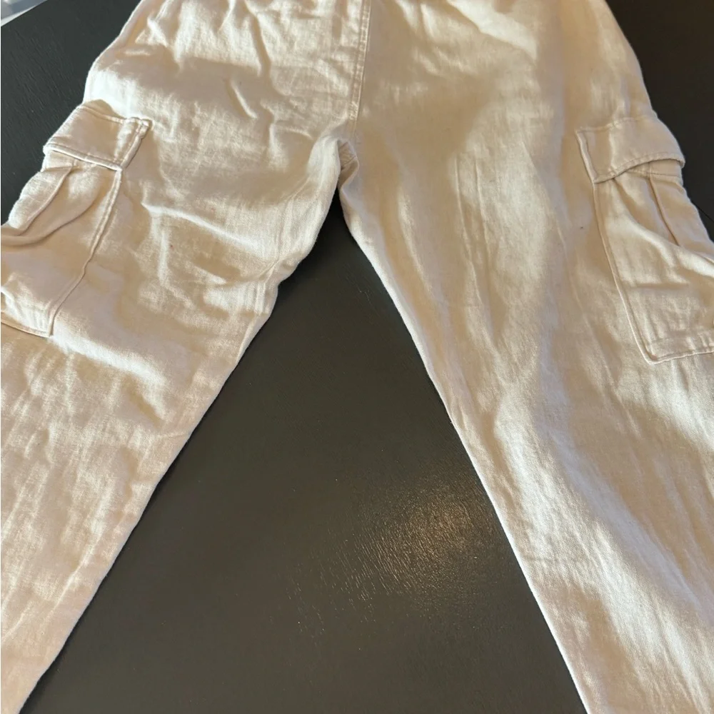 Banana Republic Cream Linen-Blend Pants 32x34